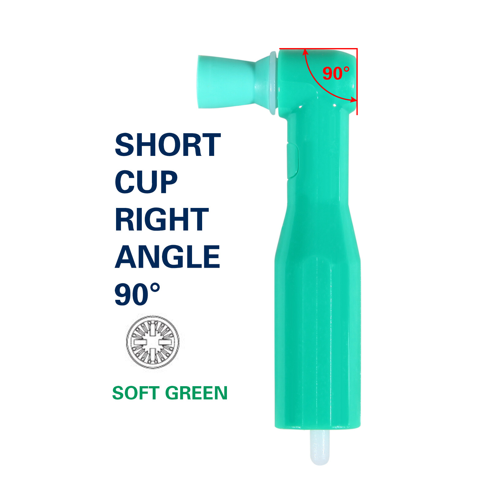 100 dental small Head disposable prophy angles soft cup green color DL