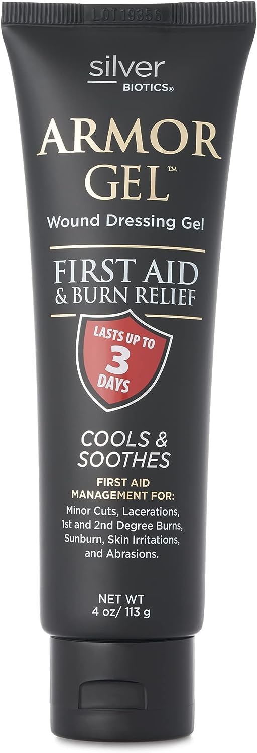 Silver Biotics Armor Gel Wound Dressing Gel | First Aid + Burn Relief 24 PPM Sil