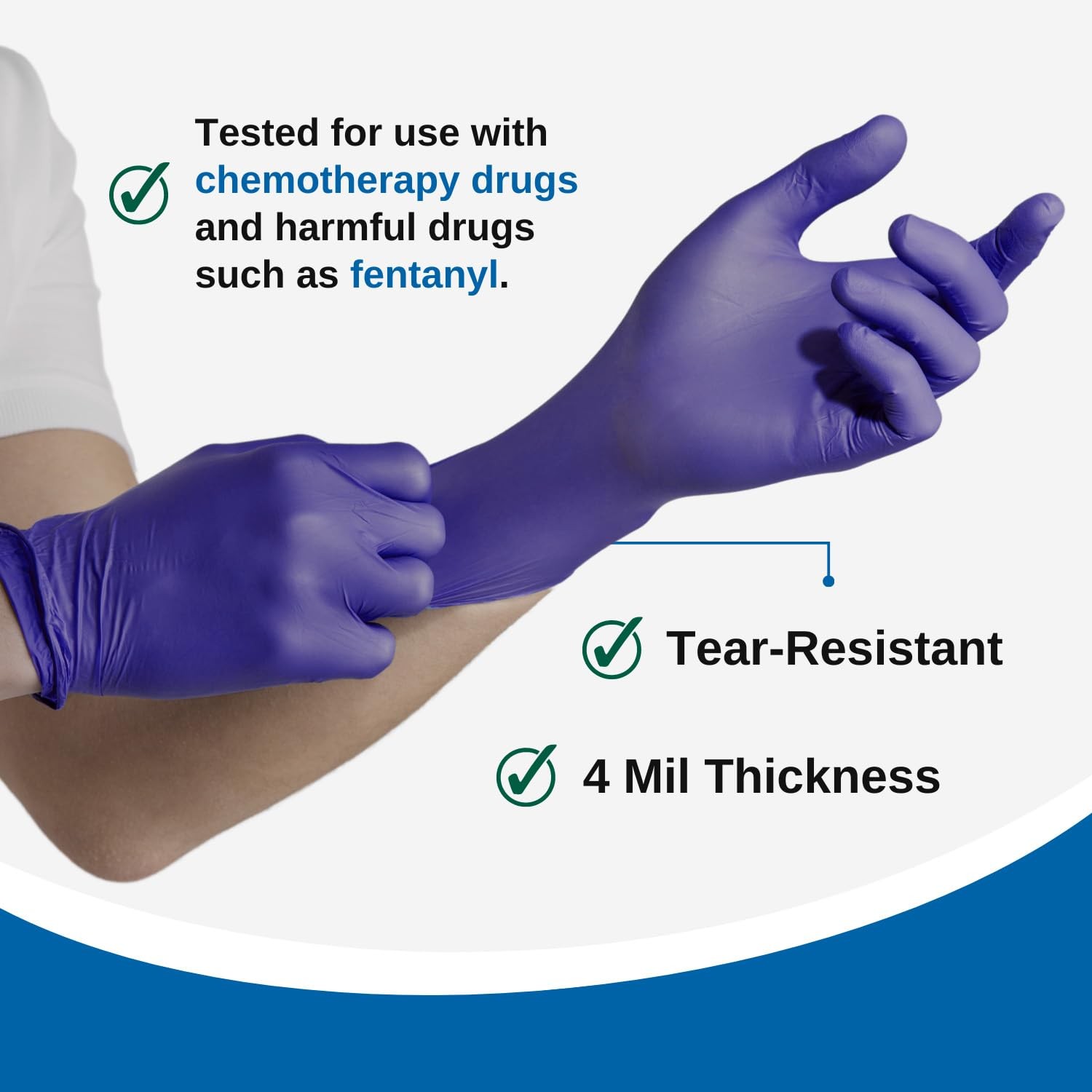 HCS 250 Count Nitrile Gloves (More Per Box) – Chemo Protection, Medical Glove…