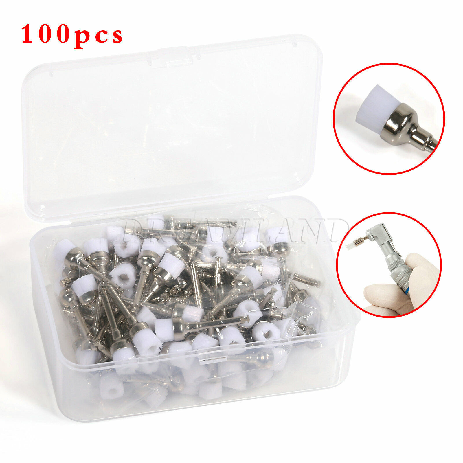 Dental Latch Type Prophy Polishing Brushes brush Flat Nylon Bristles #1 Disposab