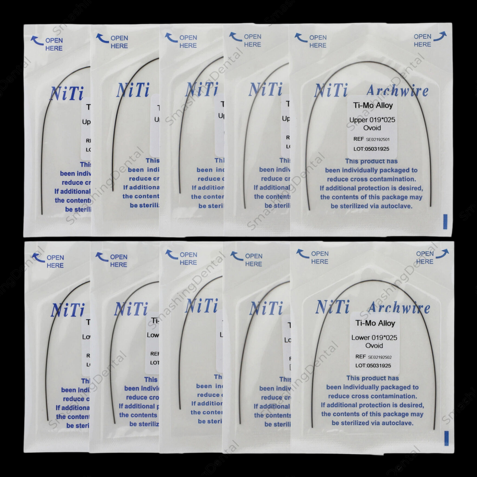 Dental Orthodontic Arch Wires TMA Titanium Molybdenum Alloy Rectangle Braided