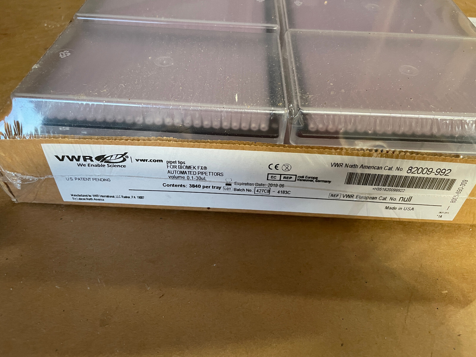 VWR Pipette Tips 30 ul 10 Racks w/ 384 Tips Each for Biomek automated 82009-992