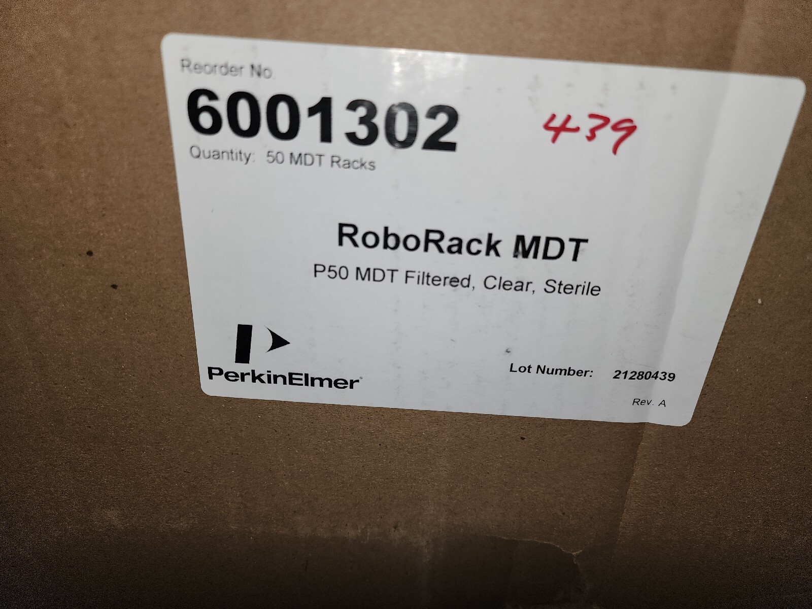 Perkin Elmer 6001294 RoboRack MDT P50 50µL JANUS G3 Pipette Tips Qty=4,800