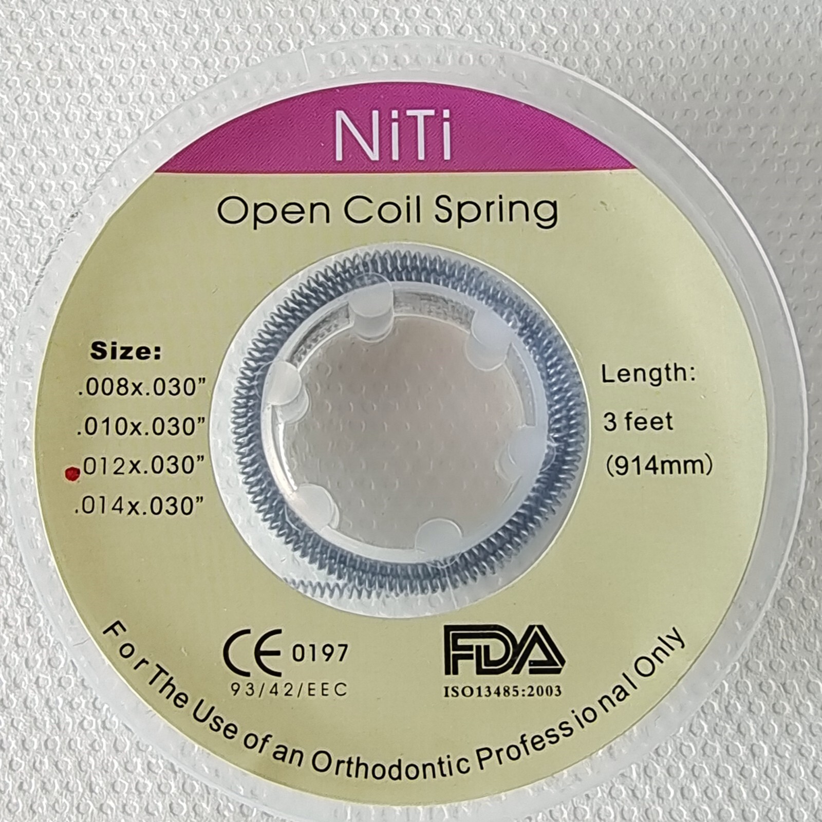 5Roll Dental Ortodoncia NITI Abierto Bobina de resorte Dia. 012/010*030 pulgadas