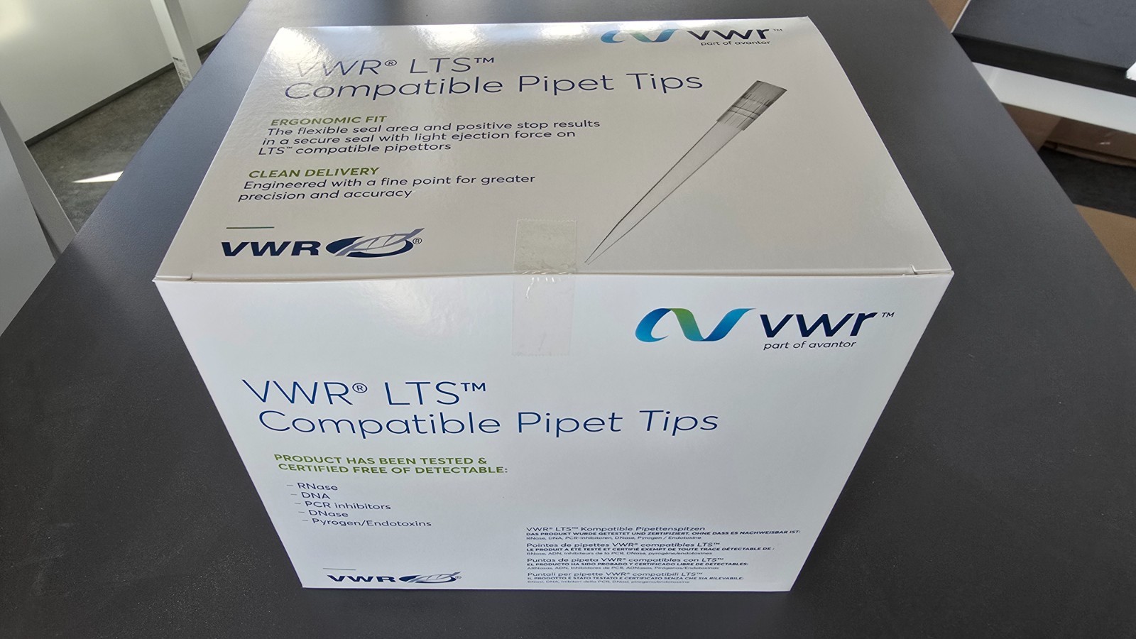 VWR Pipette Tips LTS Compatible 1000ul, Filtered, Low-Retention, 96/rack 8 racks