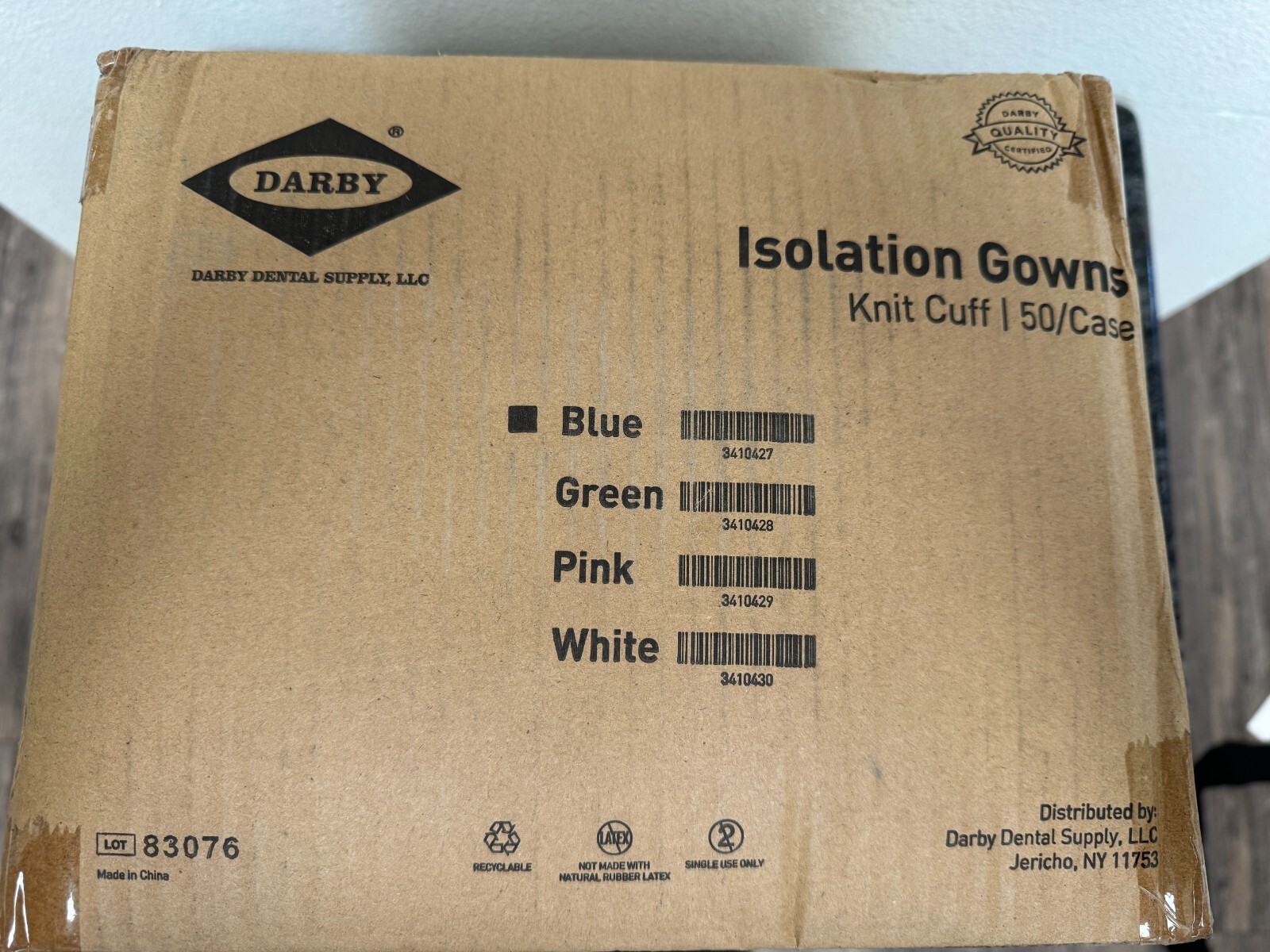 Darby Brand Isolation Gown with Knit Cuffs (Box 50)
