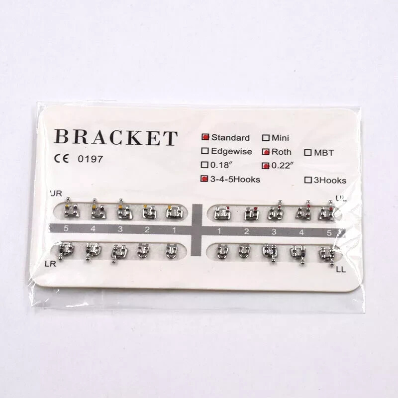 Dental Dental Orthodontic Roth/MBT/Edgewise 018»/022 3/345/No Hook Brackets