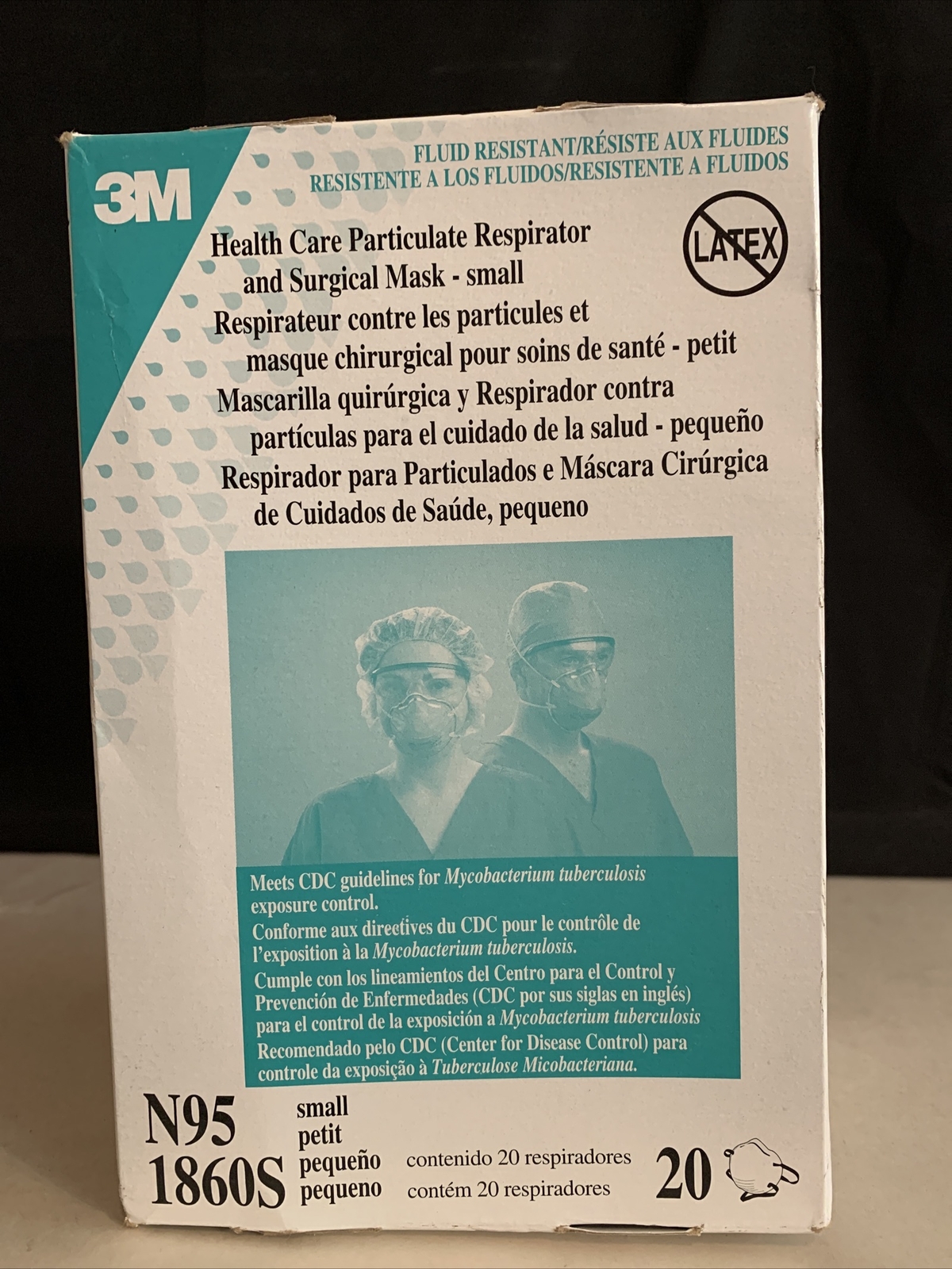 3M N95 1860S Small Particulate Respirator & Surgical Mask Latex-Free, 20 Per box