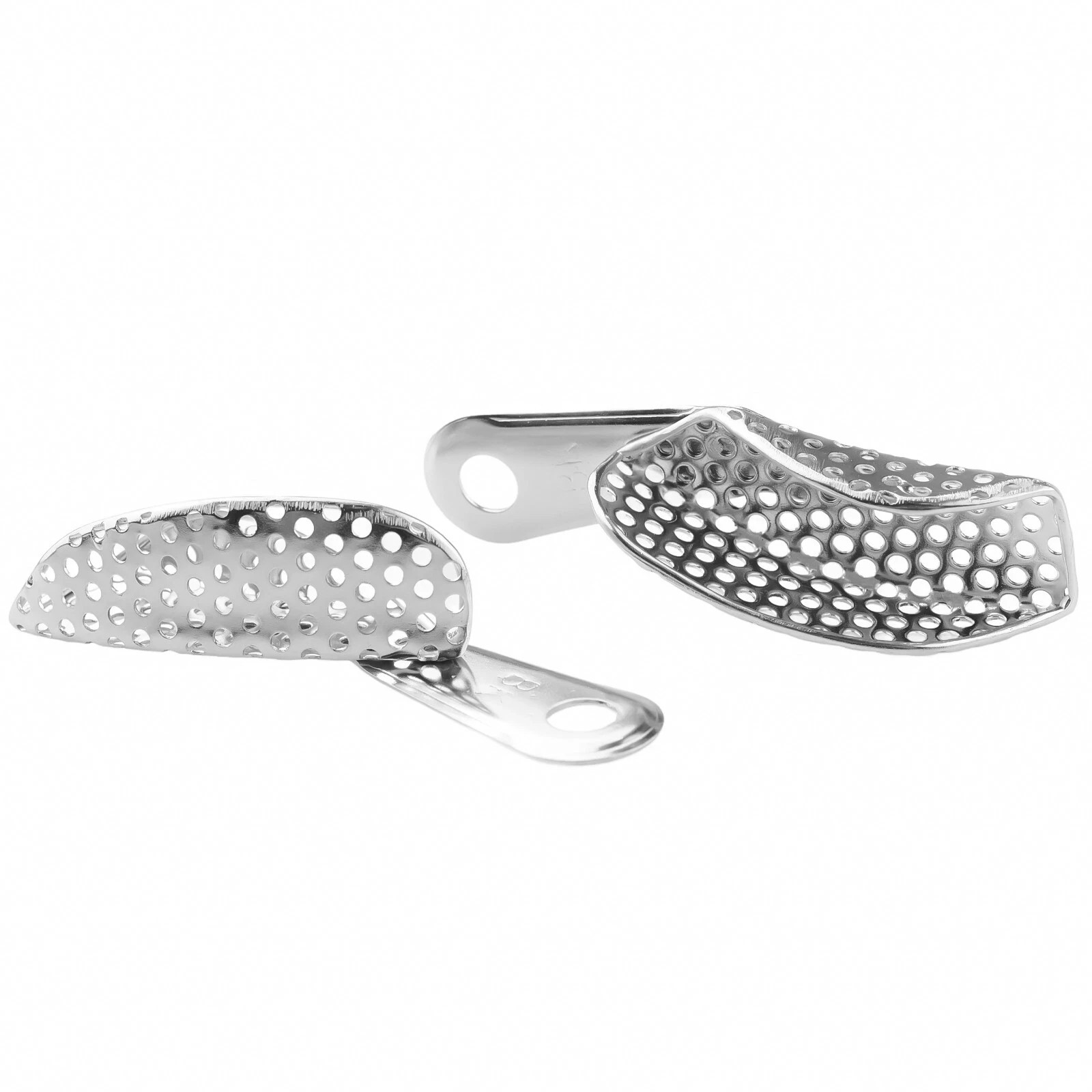 Dental Stainless Steel Metal Impression Trays Partial Set Perforated Quadrant