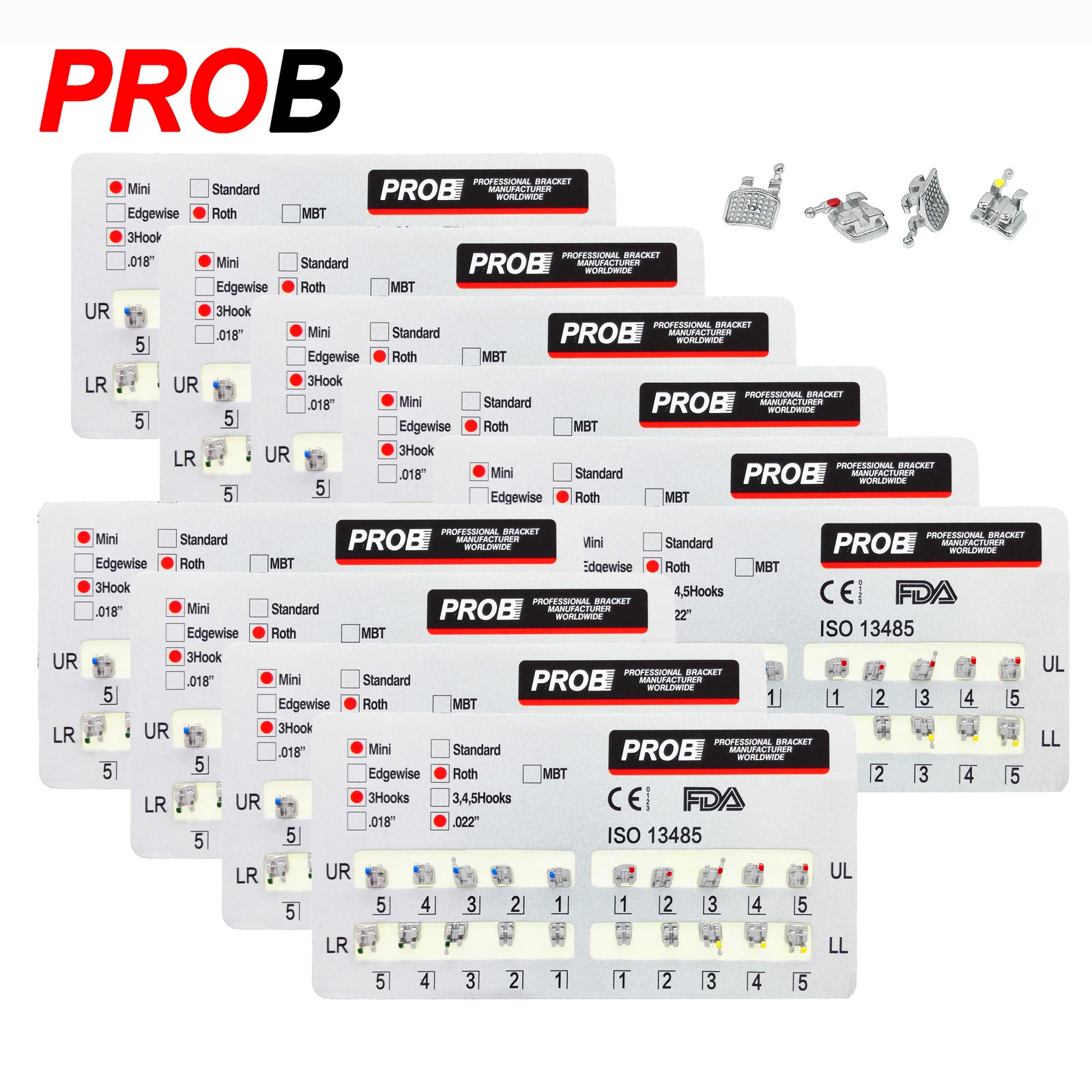 20 packs Dental Orthodontic Braces Brackets Mini Roth 022″Slot 3 Hooks Metal