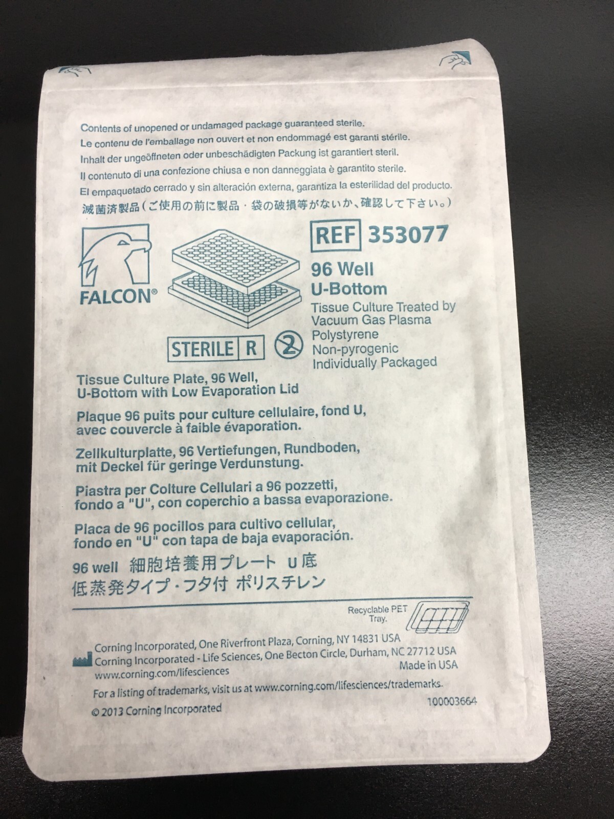 Corning Falcon REF 353077 | 96 Well Cell Culture Microplate 50-250 µL Lot 2 PCS