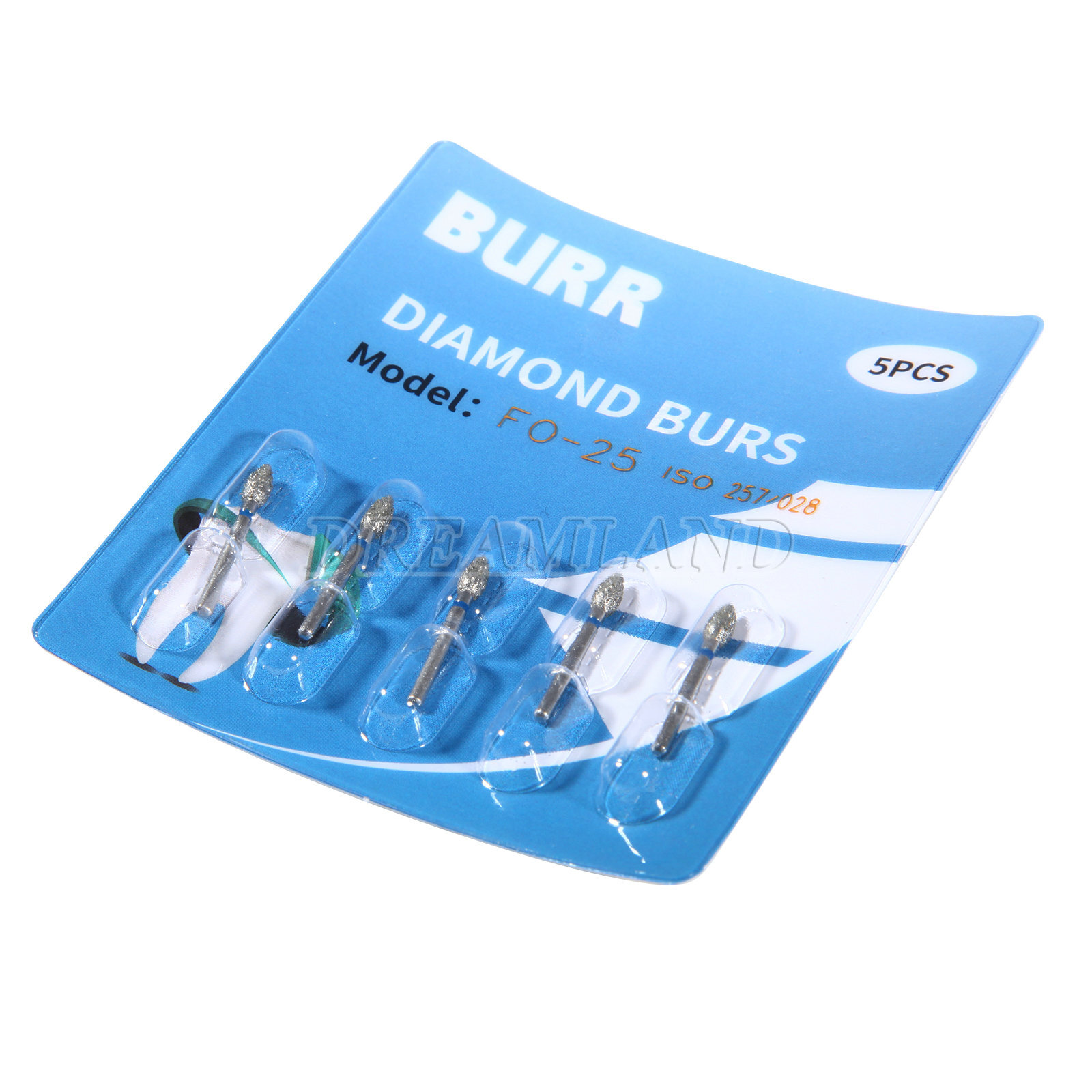 10 Packs Dental Diamond Burs FO-25 Flame Ogival End Medium Grit FG Dia. 1.6mm