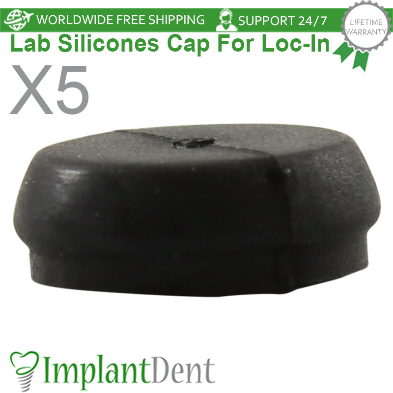 5x Dental Lab Silicone Caps Insert Black Loc In Attachment Overdenture