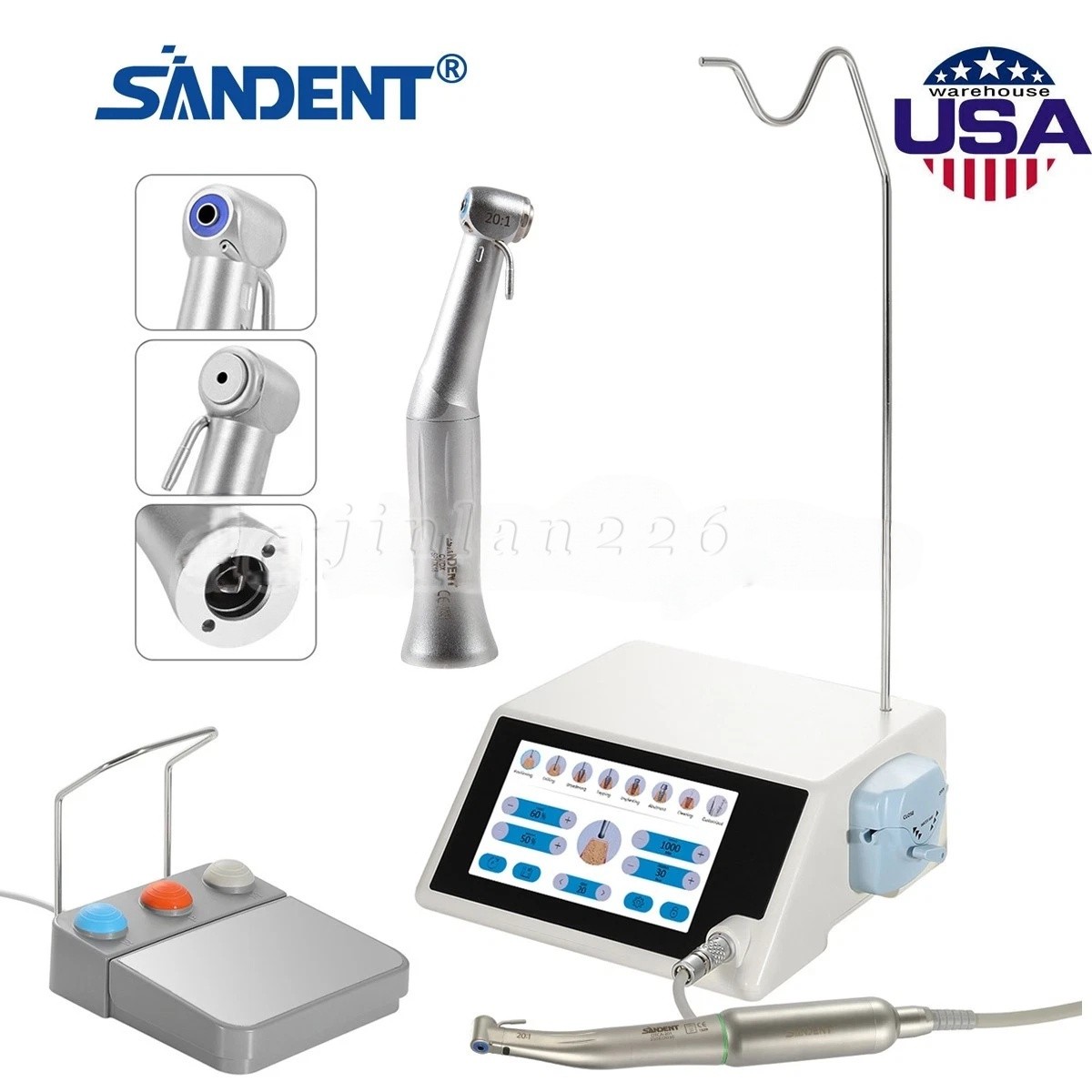 SANDENT Dental LED Brushless Implant Motor System Touch / 20:1 Implant Handpiece
