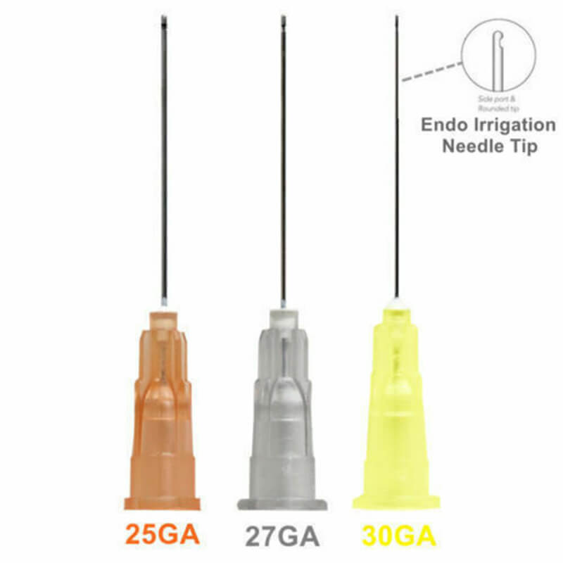 1×Dental Disposable Endo Irrigation Needle Syringe Tips 25G/27G/30G GA Side Vent