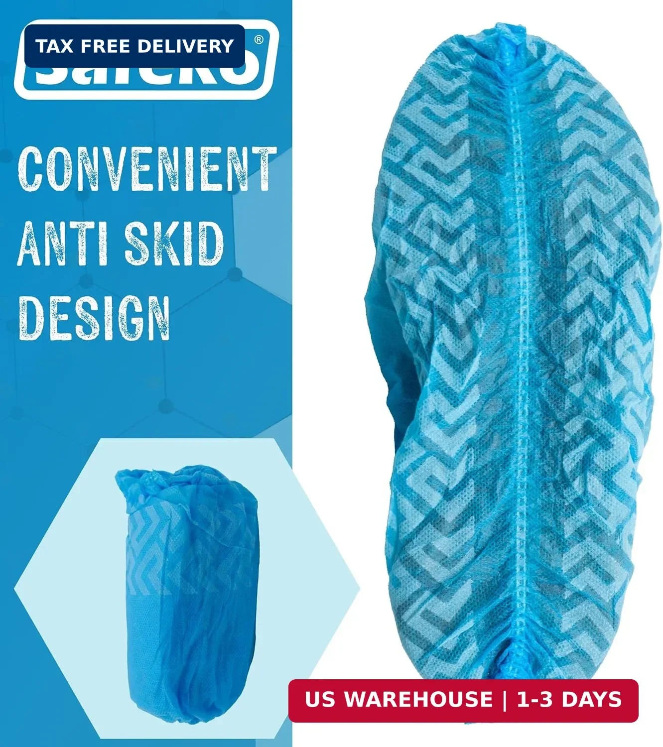 Premium Disposable Boot & Shoe Covers Booties, Durable, Non-Slip, Non-Toxic, Rec