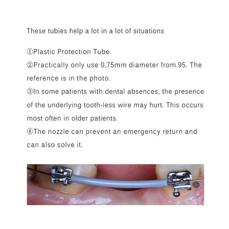 Dental Orthodontic Archwire Sleeve Elastic Protective Tube 0.030 inch 5M