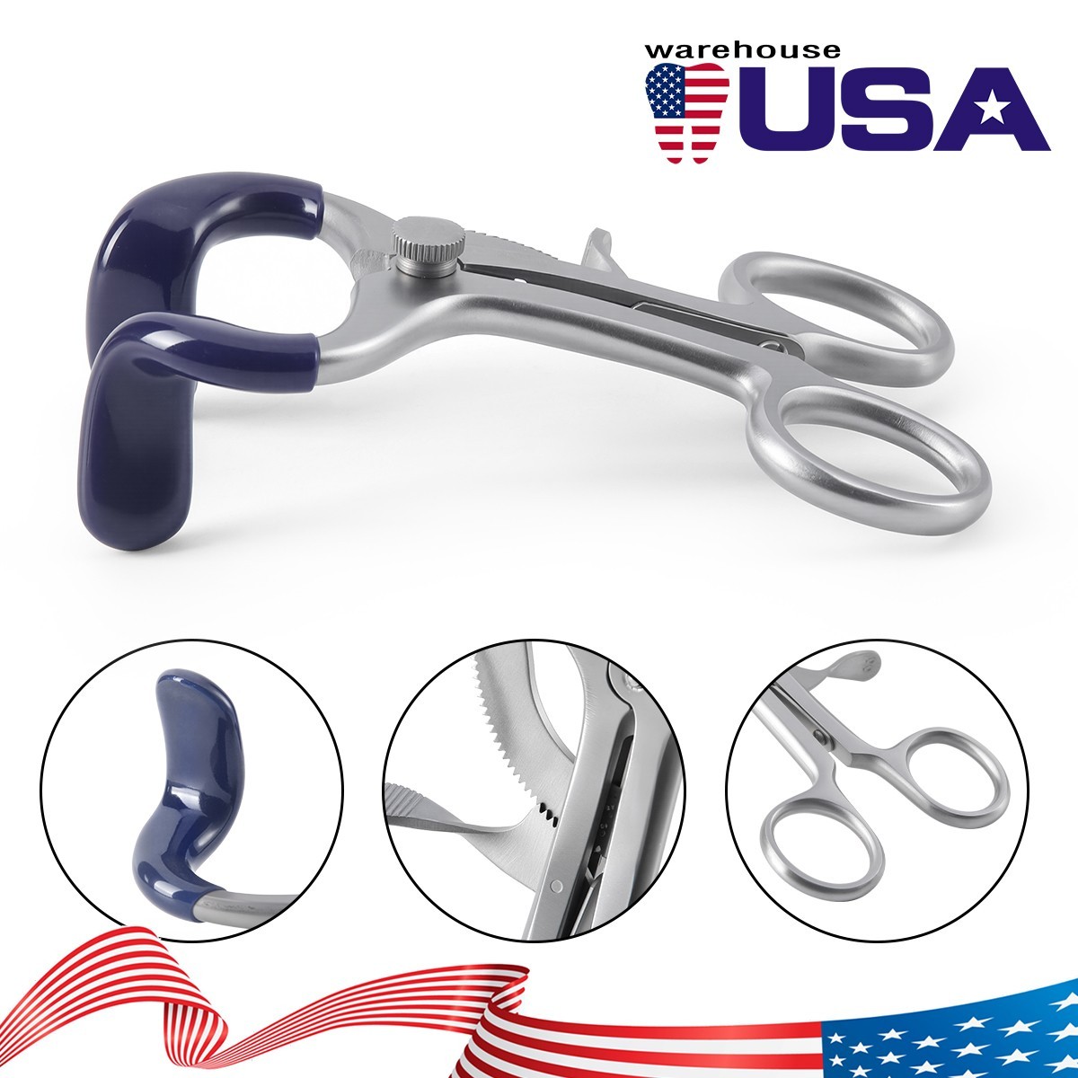 AZDENT Dental Cheek Retractors Mouth Opener Expander Stainless Steel Metal USA
