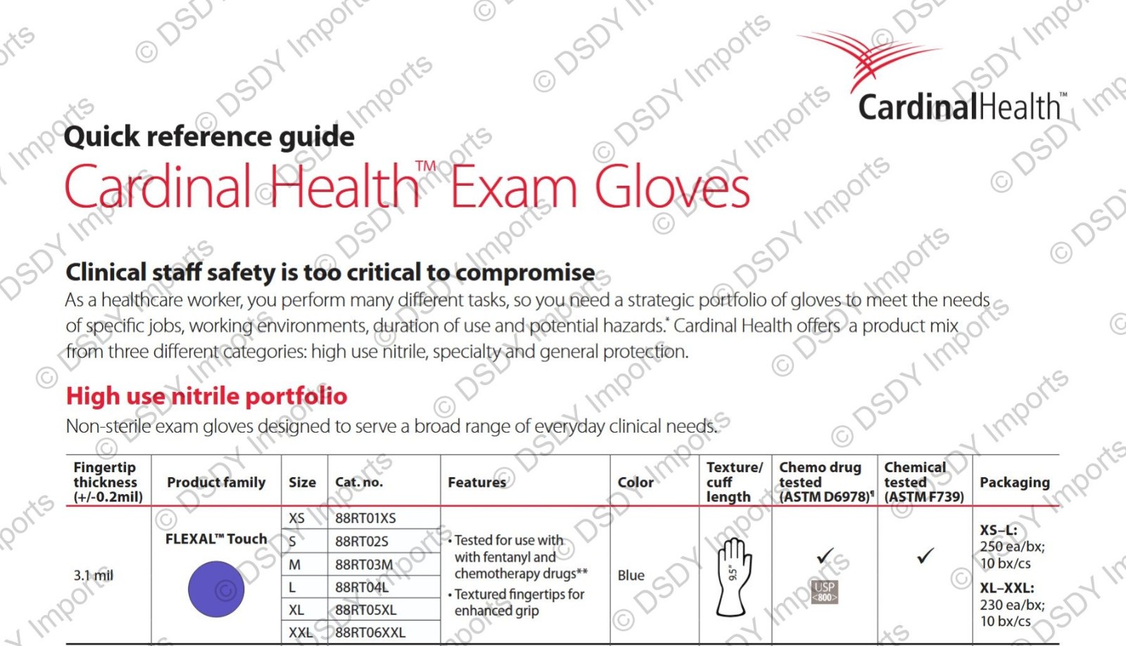 2500 MEDIUM HALYARD NITRILE STERLING SG EXAM GLOVES (1xCASE) powder & latex free