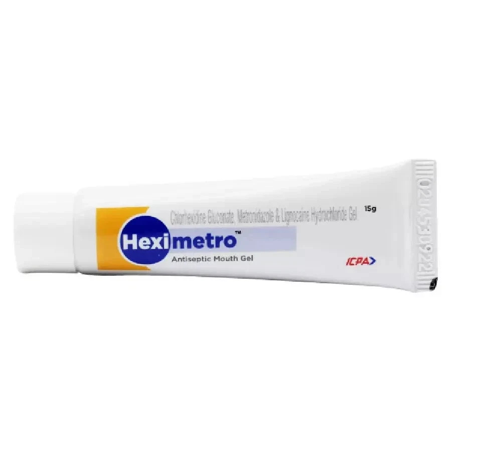 6 x Dental HexiMetro Antiseptic Triple Action Mouth Gel 15g Tube for Mouth Ulcer