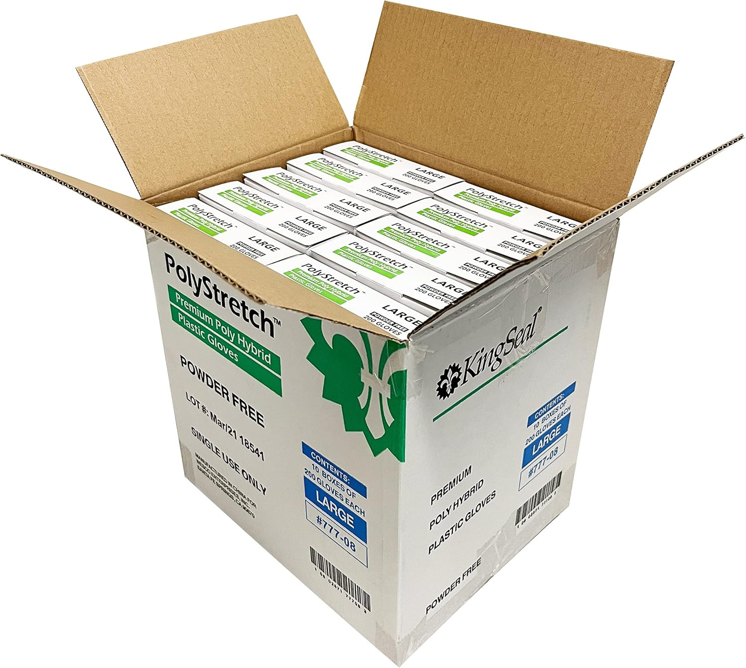 200 Count PolyStretch TPE Poly Hybrid Disposable Gloves, Powder-Free, Vinyl G…