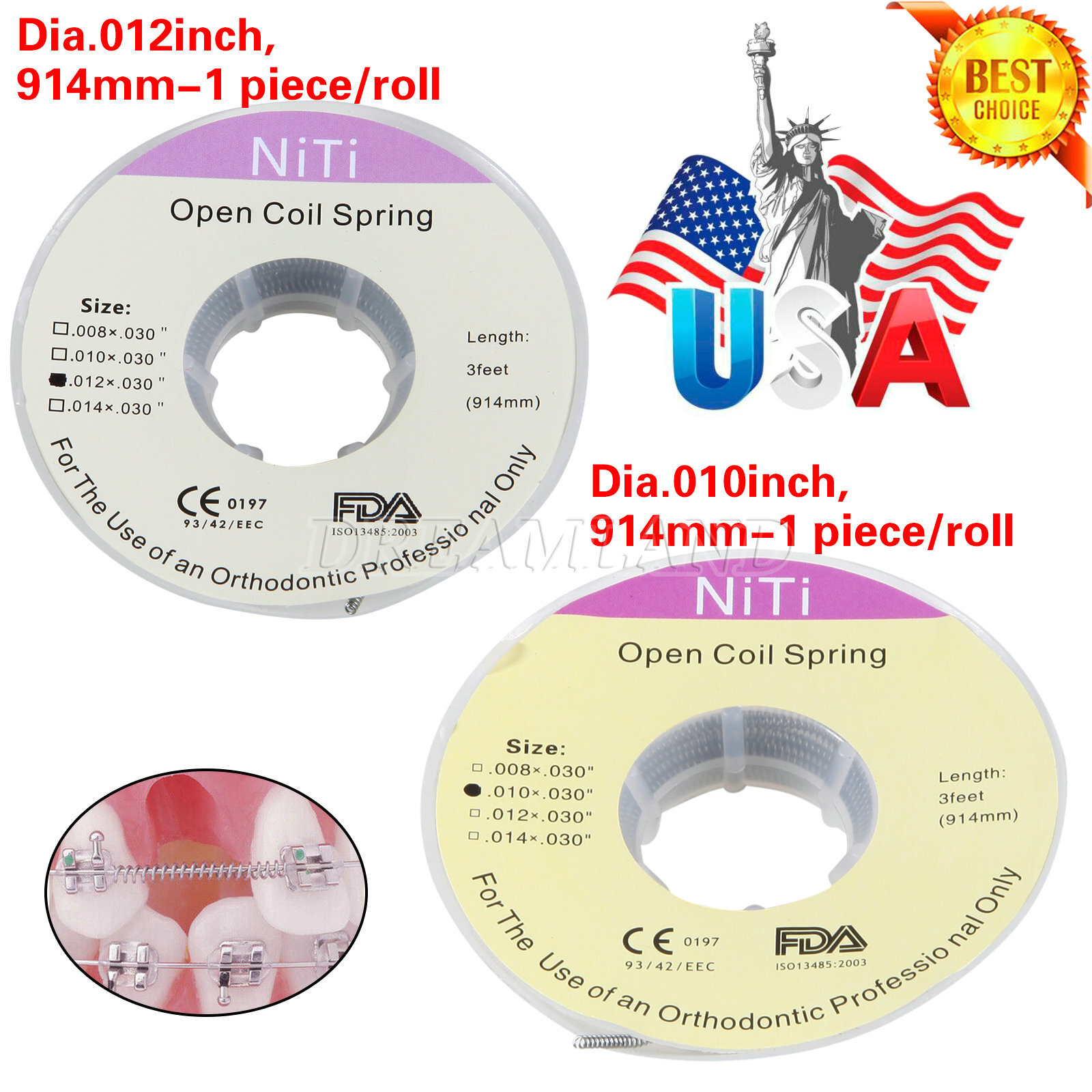 SKYSEA Dental Orthodontic Niti Open Coil Spool Springs 012*030″ / 010*030″ ky