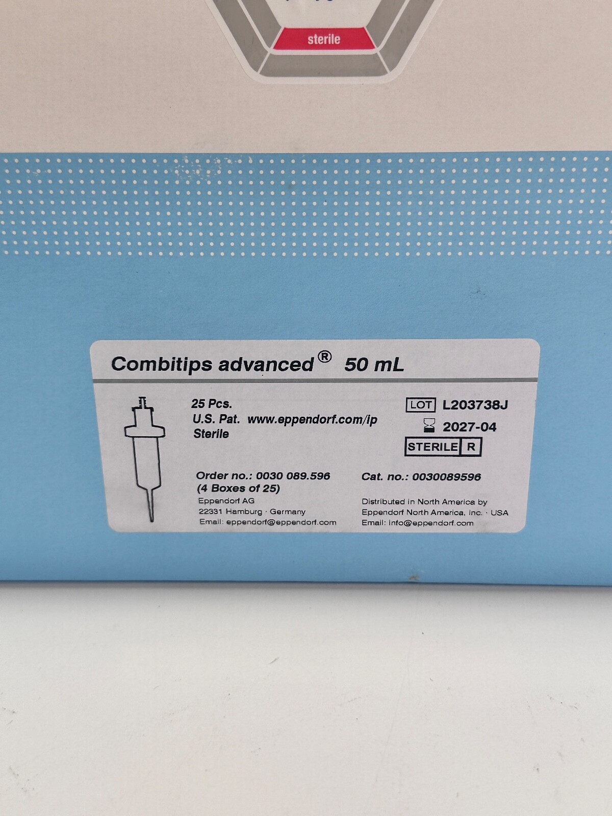 NEW SEALED Eppendorf Pipette Tips Combitips Advanced 50 ml Case of 25 Tips