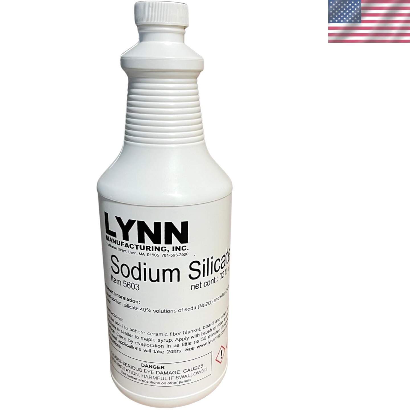 High Temperature Adhesive, 2000F Rated, Sodium Silicate, Water Glass, 40% Sol…