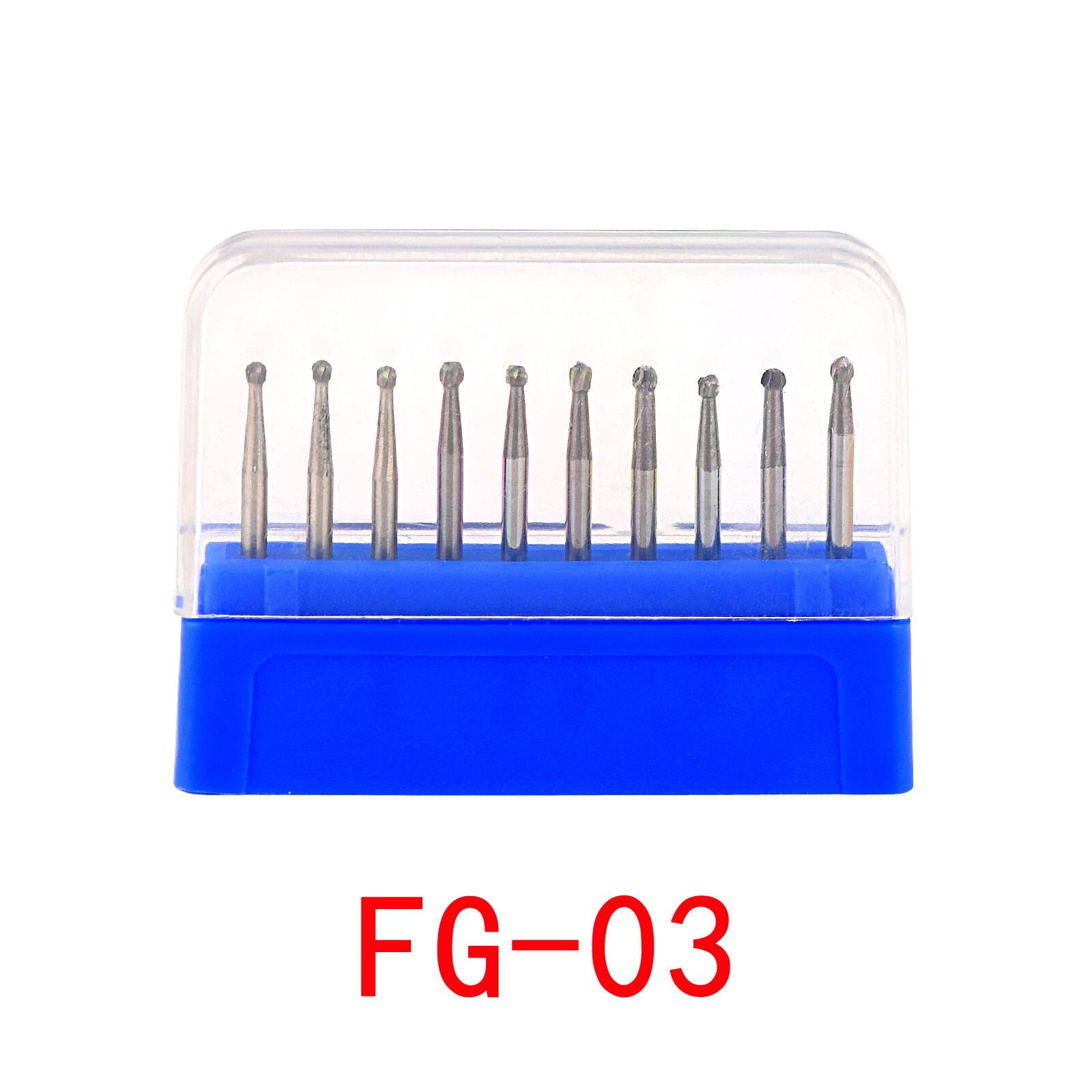 10Pcs/Box Dental Carbide Burs FG Round Clinic Drills for High Speed Handpiece