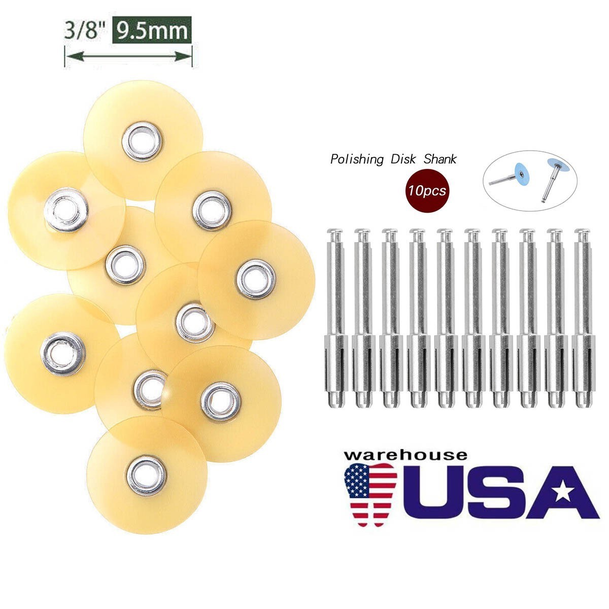 Dental SOFLEX Composite finishing polishing discs Superfine 9.5mm/10pcs Mandrel