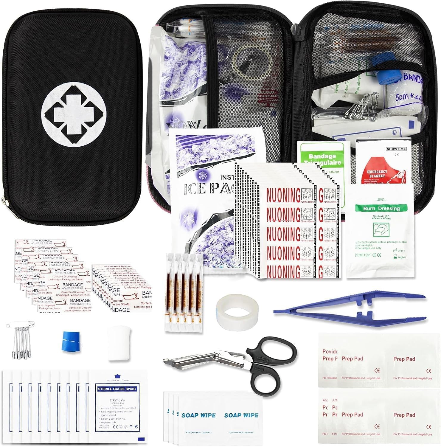 279PCS Small Travel First Aid Kit Supplies for Business, Black