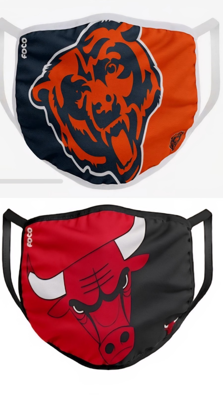 Adult Chicago Bulls FOCO Cloth Face Covering Mask One Size Fits All