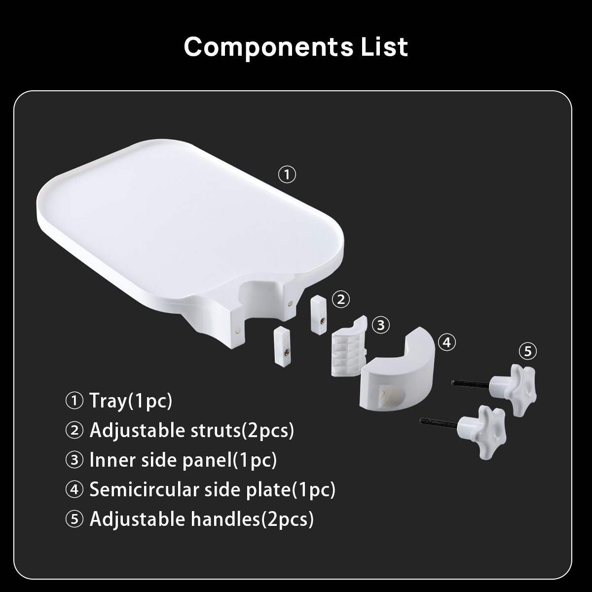 Dental Plastic Post Mounted Tray Table Chair Accessories for Dental Chair