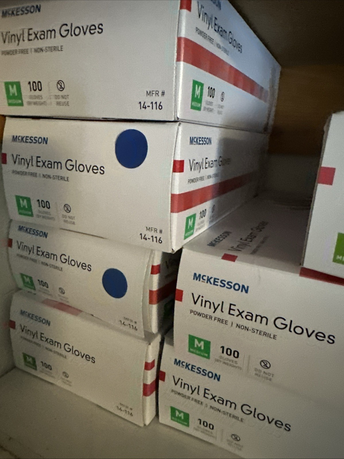 McKESSON VINYL EXAM GLOVE, MEDIUM, 100 per NEW BOX with FREE SHIPPING!