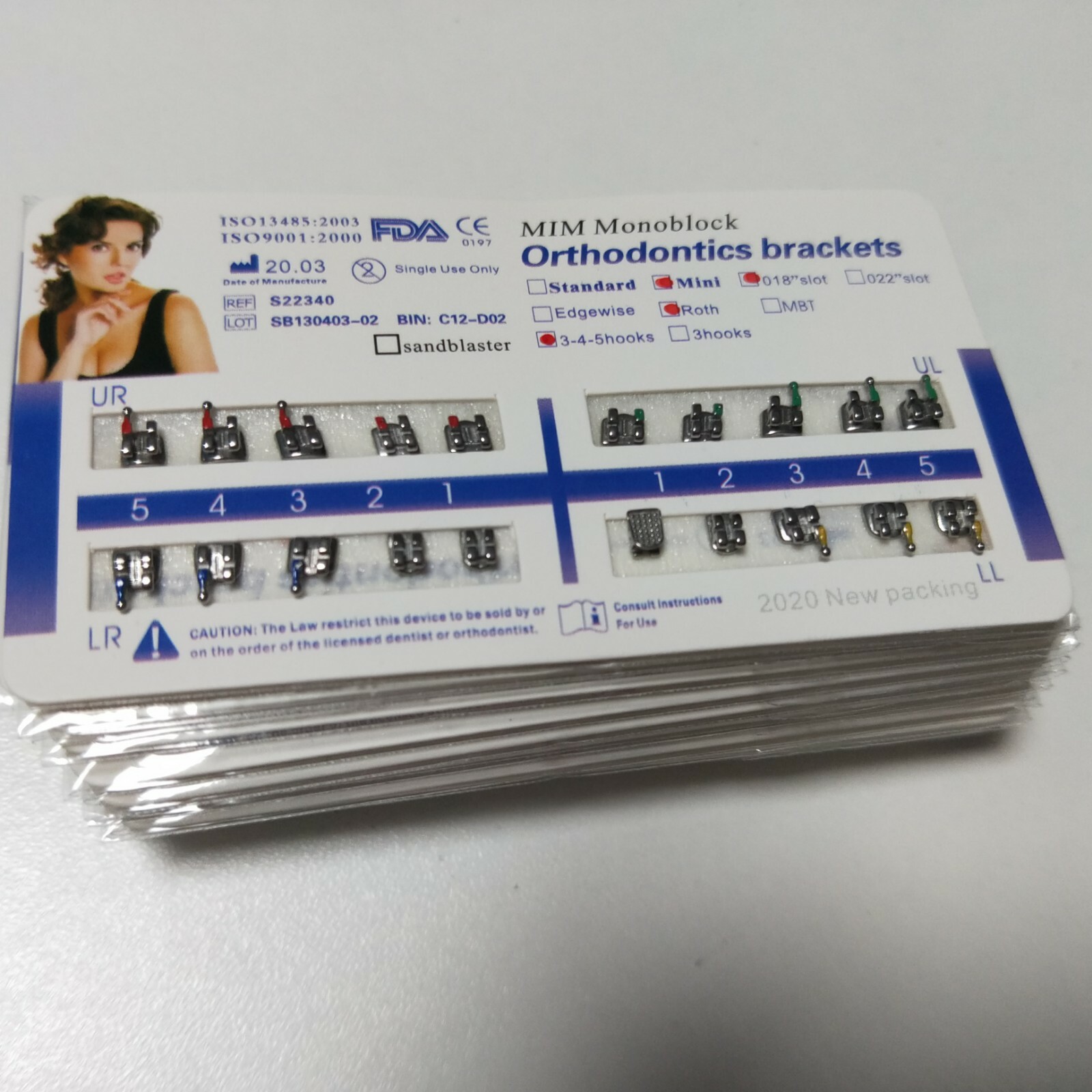 50 Sets Brackets Braces Mini Roth 018 Slot 345 Hooks MIM Monoblock Mesh Base