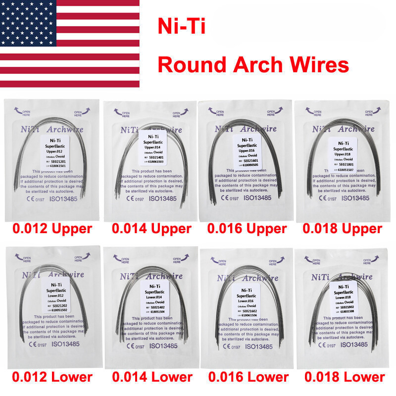 10 bags Dental Orthodontic Super Elastic Arch Wire NiTi Round Ovoid Form Mixed