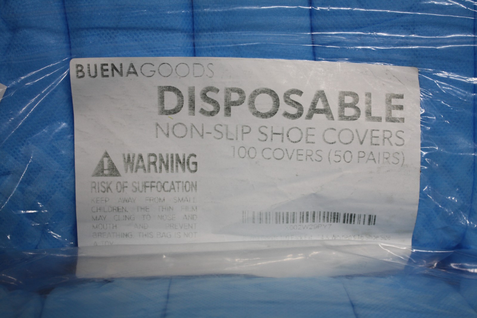 Buena Goods Disposable Shoe Nonslip Covers 50 Pairs Fits Up To Men 14 Women 16
