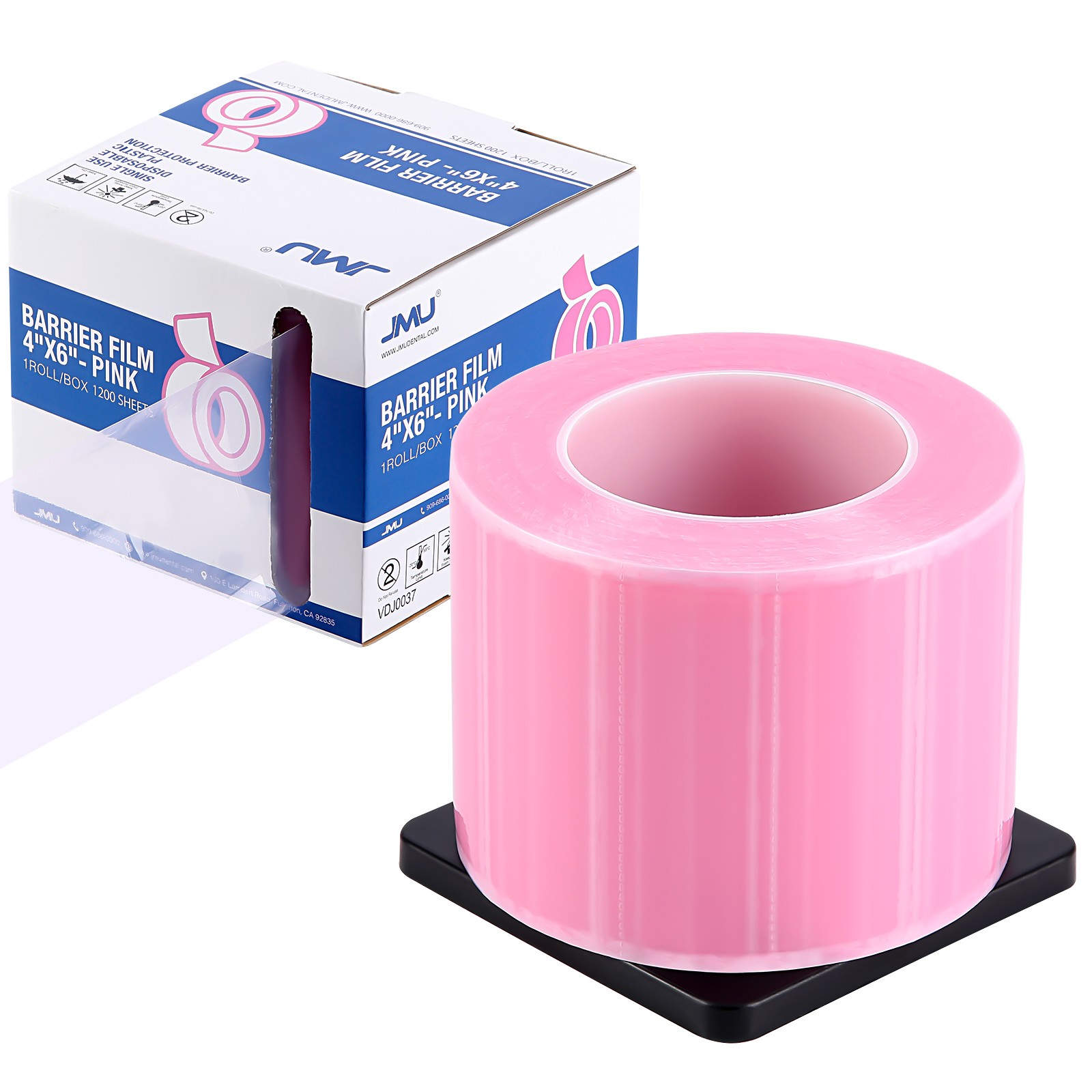 6 Rolls JMU Dental Barrier Film Medical Tape Roll Adhesive 1200 Sheets 4″x6″Pink