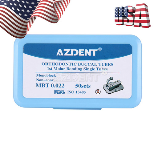 50 Sets AZDENT Dental Orthodontic Buccal Tubes 1st Molar MBT 022 Monoblock