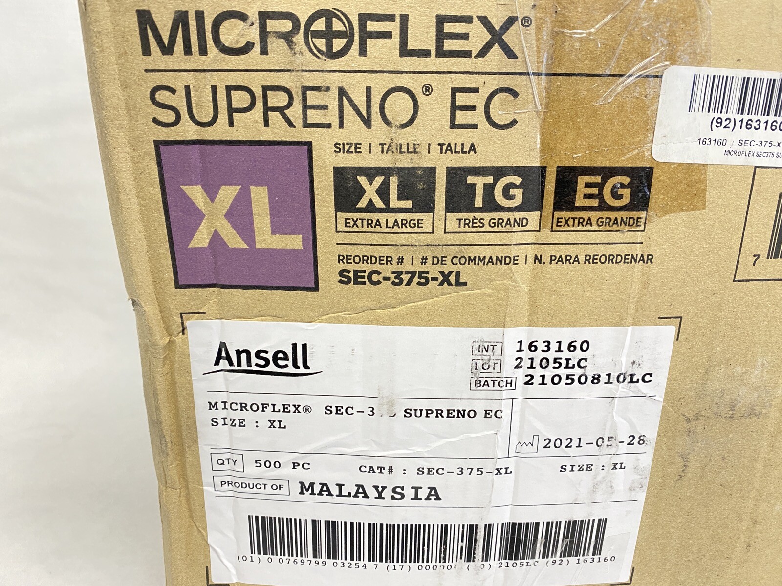 (500/Cs) ANSELL Microflex Supreno EC Nitrile Exam Gloves – XLarge – Violet Blue