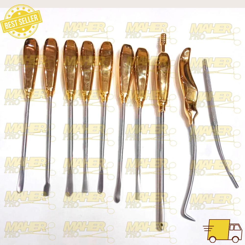 Daniel Endoscopic Forehead Lift Dissectors 10 PCS Set Facial Plastic Surgery