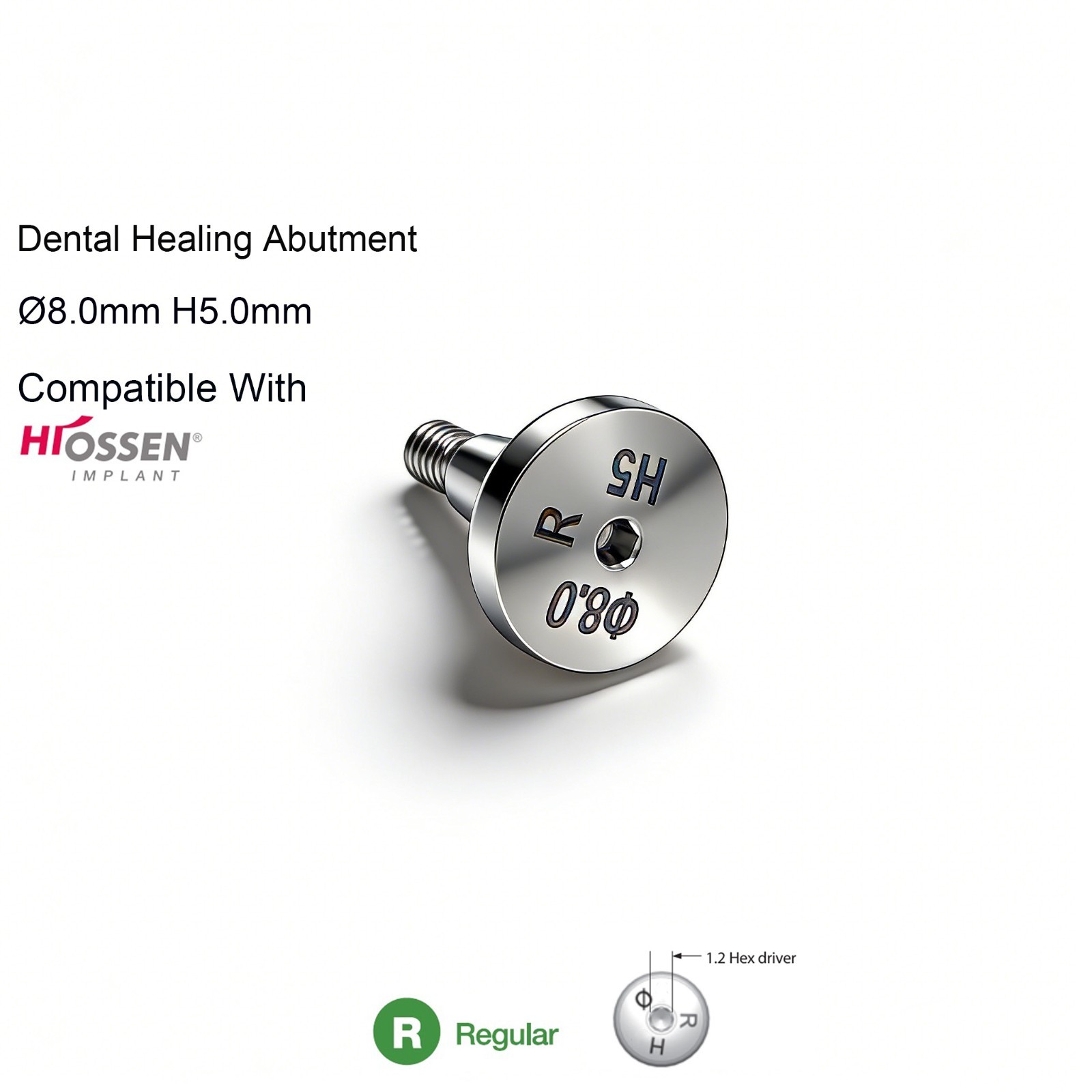 Dental Healing Abutment Mini Regular Cover Screw Fits Hiossen Implant 5/10/20Pcs