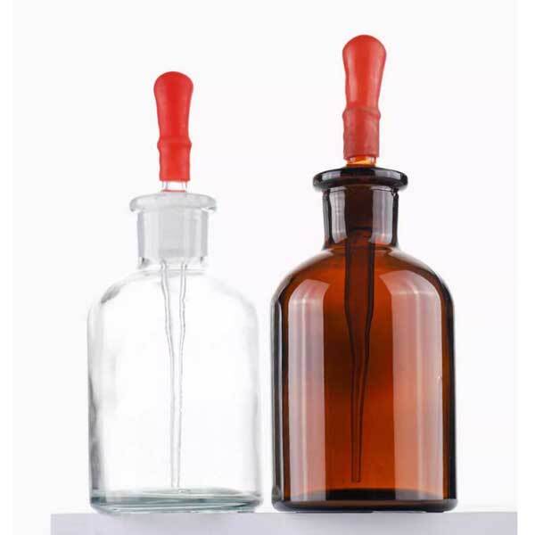 30ml – 125ml Transparent Reagent Bottle w/ Dropper Chemistry Dropping Bottles