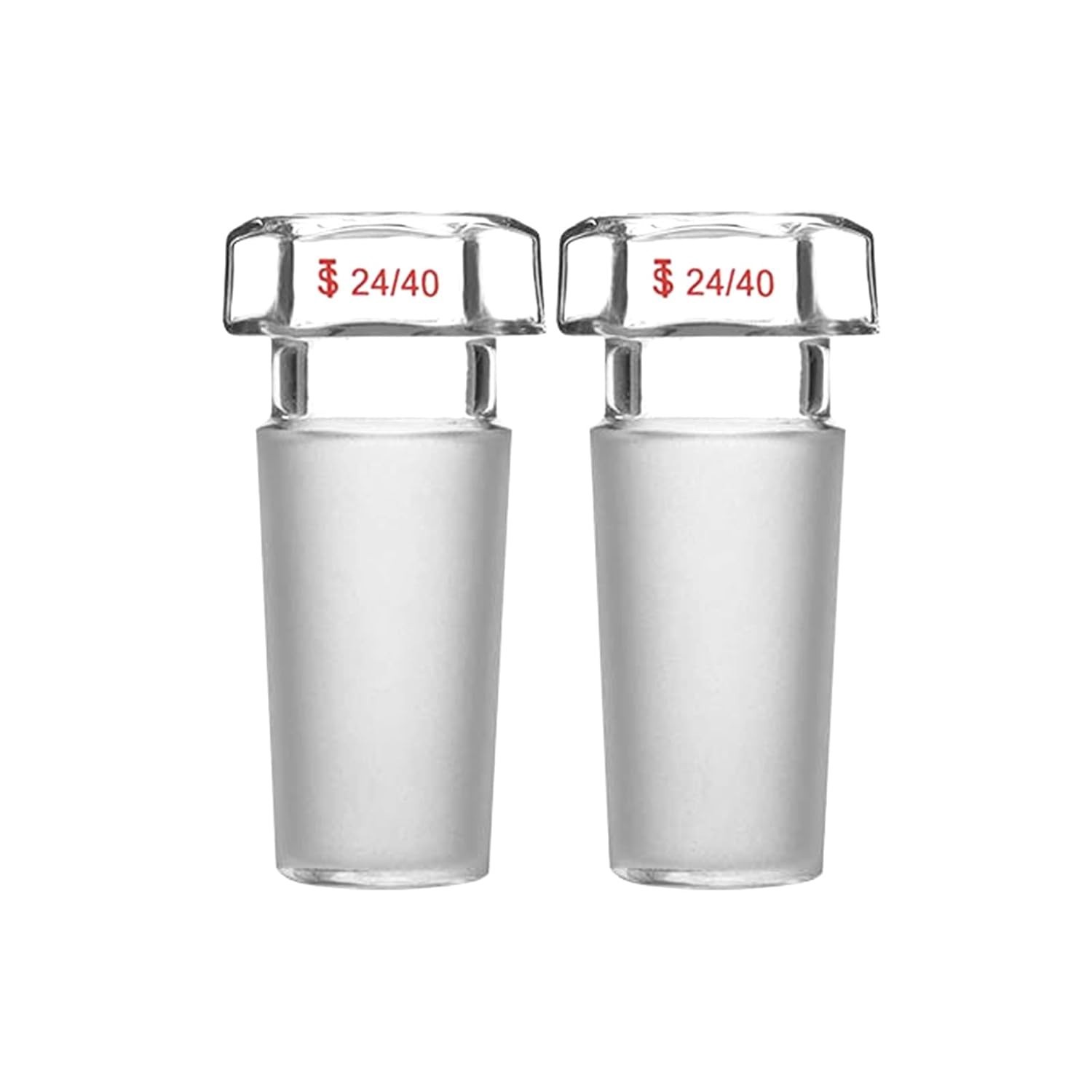 2PCS Glass Hexagonal Head Glass Stopper for 24/40 Joint Glass Outer Joint Close