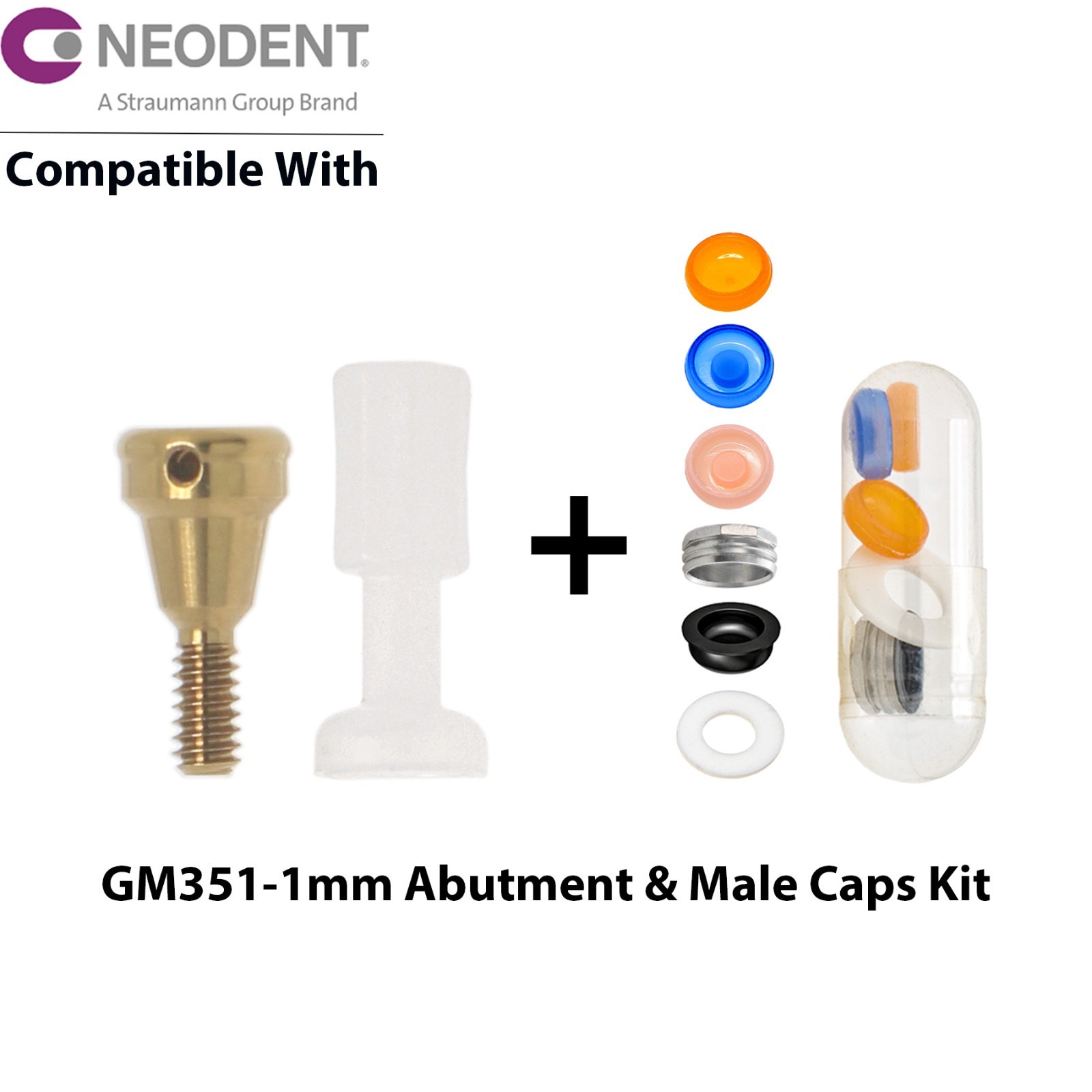 For NEODENT GRAND MORSE Overdenture Locator Abutments 1-6mm Male Caps Removable