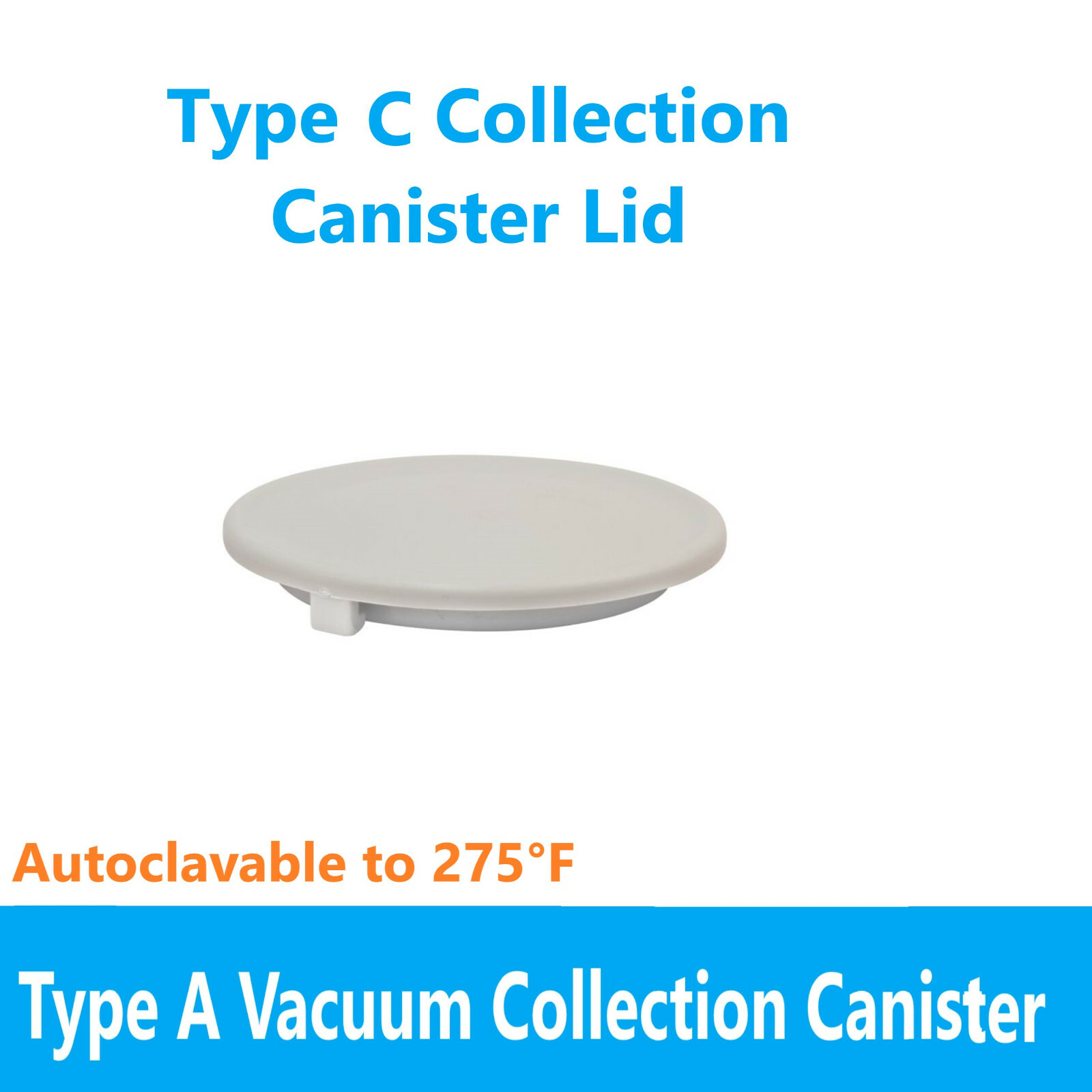 Dental Type A Vacuum Collection Canister, Lid, Replacement Parts, Accesories