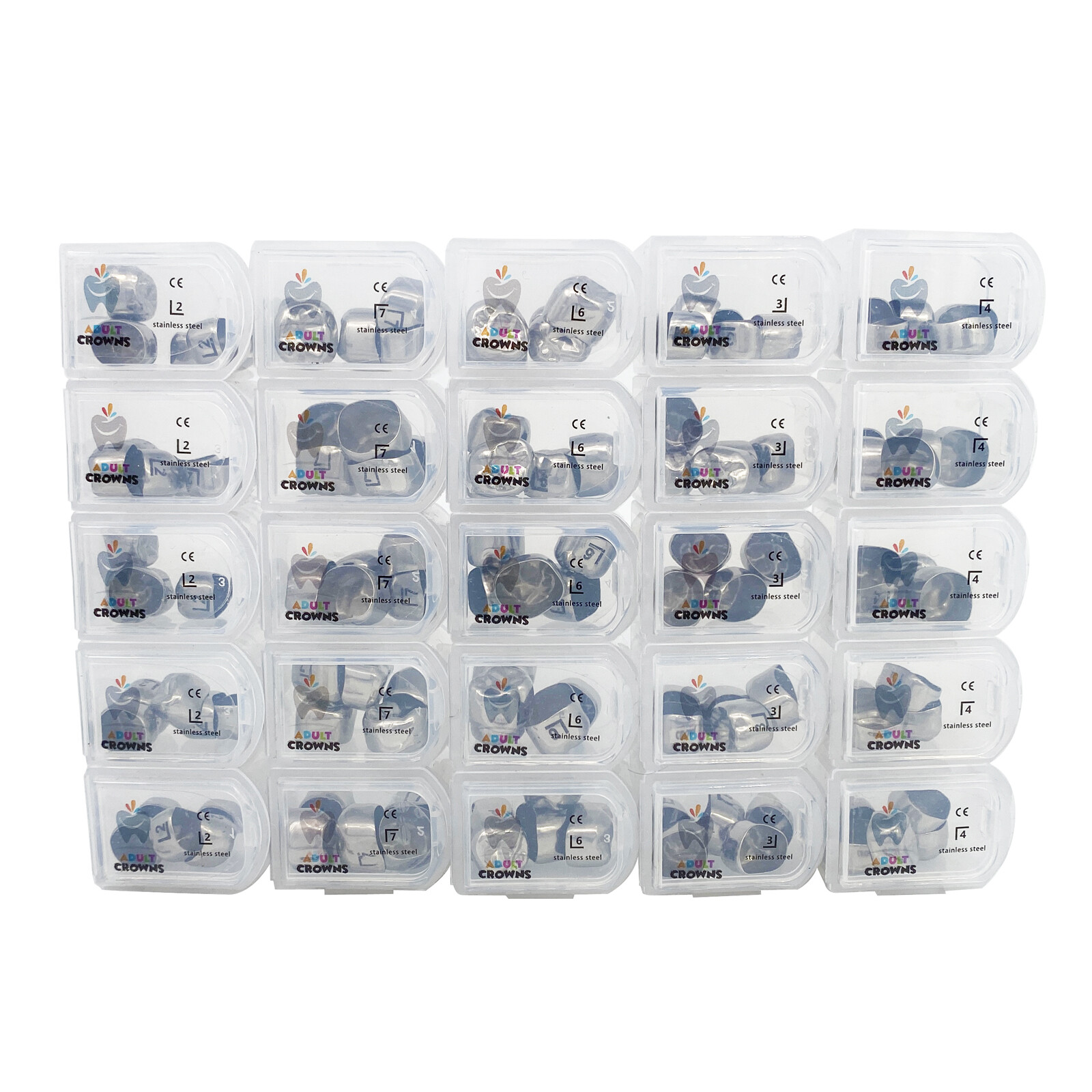 Dental Permanent Molar Crowns Adult Preformed Temporary Crown Stainless Steel