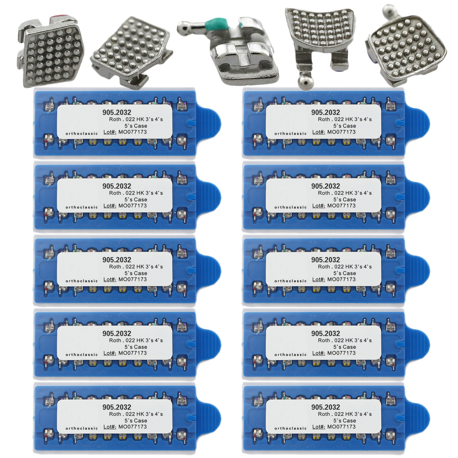 10 Kit Dental Orthodontic Brackets Metal Ortodoncia Braces Mini Roth 022 345HK