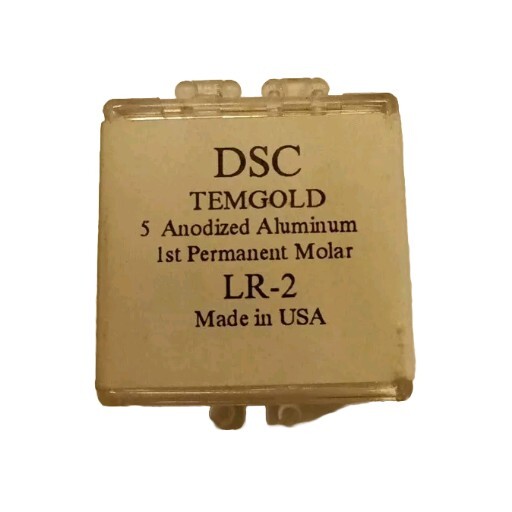 DSC Dental 1st Permanent Molar TEMGOLD 5/Pk ANODIZED ALUMINUM USA LR-2