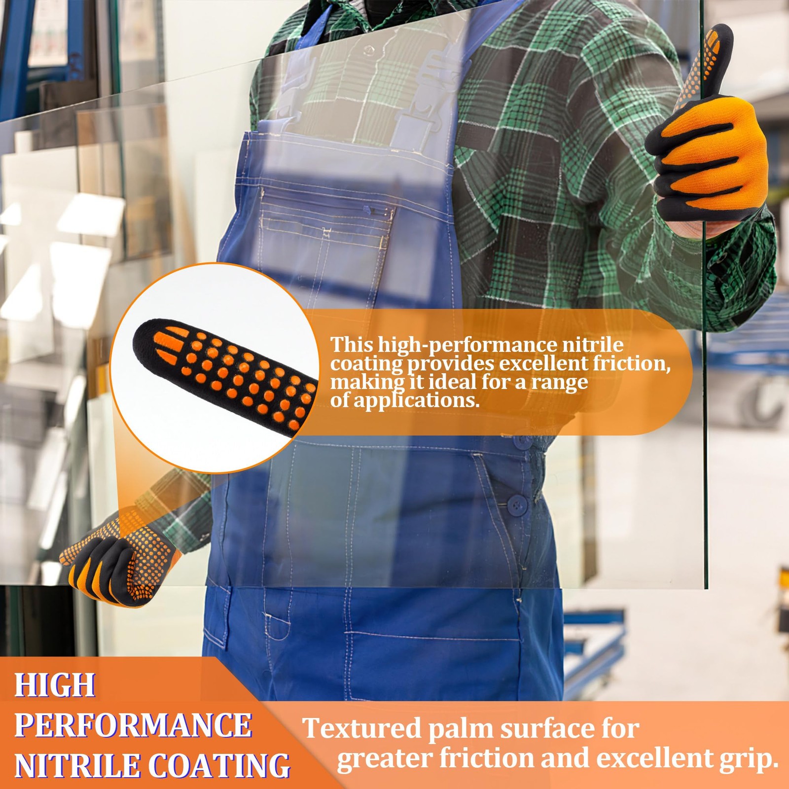 Loccef Work Gloves Microfoam Nitrile Coated-6 Pairsendurance Seamless Knit